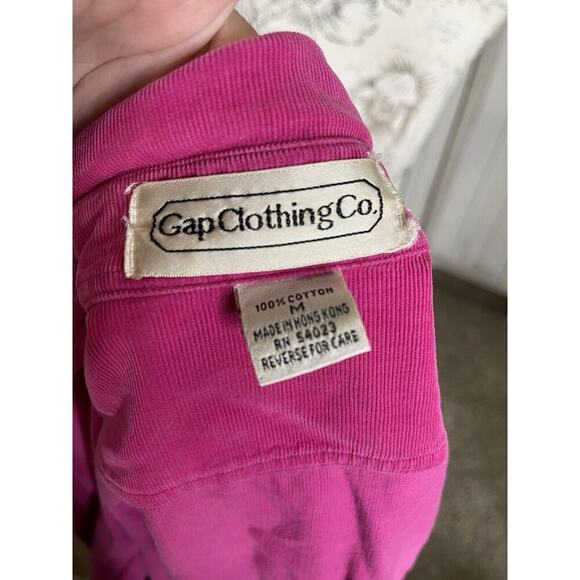 Vintage GAP Pink Corduroy Shirt Women's Medium Button Up 90s Y2K - Picture 4 of 6
